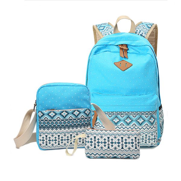 3 pcs polka dot meninas mochila escolar sacos crossbody para as mulheres viajam sacos mochila back 1